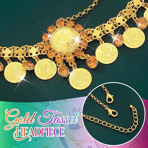 Catery Gold Coins Head Chain Jewelry Gypsy Headpiece Boho Sequin Cotusme Accessories for Women (Small Coin) in Saudi Arabia