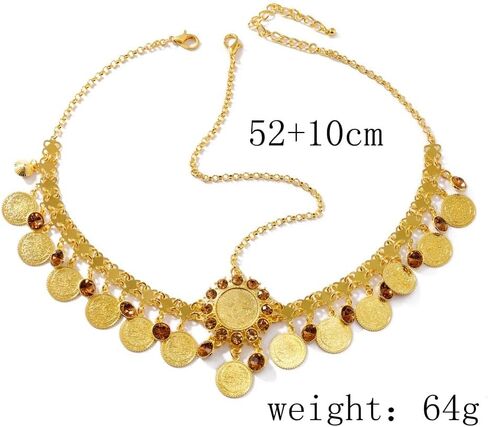 Catery Gold Coins Head Chain Jewelry Gypsy Headpiece Boho Sequin Cotusme Accessories for Women (Small Coin) in Saudi Arabia