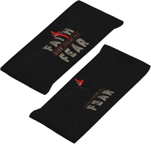 Jesus Christ Christian Faith Over Fear Sports Headbands for Men Women, Moisture Wicking Workout Headband, Sweatband for Running,Cycling,Football,Yoga, Black in Saudi Arabia