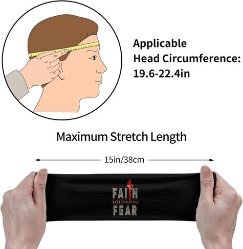Jesus Christ Christian Faith Over Fear Sports Headbands for Men Women, Moisture Wicking Workout Headband, Sweatband for Running,Cycling,Football,Yoga, Black in Saudi Arabia