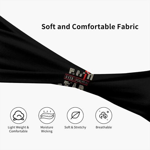 Jesus Christ Christian Faith Over Fear Sports Headbands for Men Women, Moisture Wicking Workout Headband, Sweatband for Running,Cycling,Football,Yoga, Black in Saudi Arabia