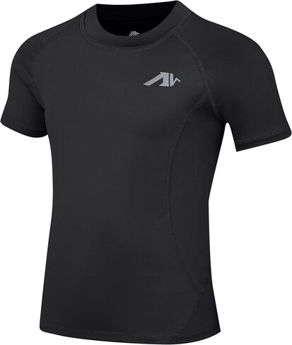 Youth Boys Compression Shirt Short Sleeve Football Basketball Quick Dry Base Layer Undershirt Kids Athletic T-Shirt in Saudi Arabia