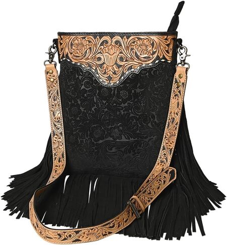 American Darling Messenger Hand Tooled Genuine Leather Western Women Bag Handbag Purse | Cute in Kuwait