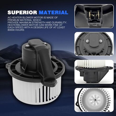 HVAC A/C Heater Blower Motor with Fan Cage Compatible with Chevy, GMC, Cadillac Vehicles - 1999-2002 Silverado 1500, Sierra 1500, Tahoe, Yukon, Escalade - Replace# 52400424, 89019321 in Kuwait