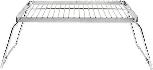 304 شواية من الفولاذ المقاوم للصدأ - شواية نار المخيم قابلة للطي - شبكة شواء نار المخيم فوق حفرة النار - مع حقيبة حمل - شواية حفرة النار لرحلات المشي لمسافات طويلة in Kuwait