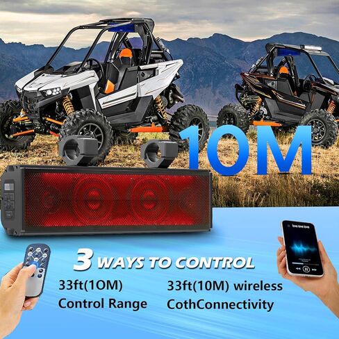 17" UTV Sound Bar Bluetooth Waterproof with RGB Lighting, Bluetooth Speaker with IP65 Waterproof, 400W Amplified Sound, Universal Mounting for ATV, Golf Cart, Polaris RZR, Can-Am in Saudi Arabia