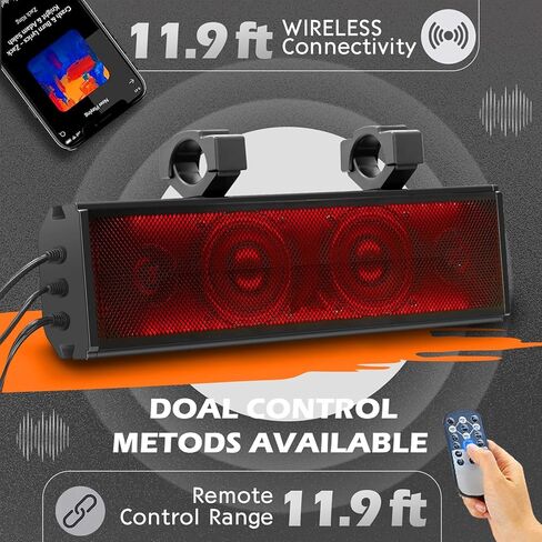 17" UTV Sound Bar Bluetooth Waterproof with RGB Lighting, Bluetooth Speaker with IP65 Waterproof, 400W Amplified Sound, Universal Mounting for ATV, Golf Cart, Polaris RZR, Can-Am in Saudi Arabia