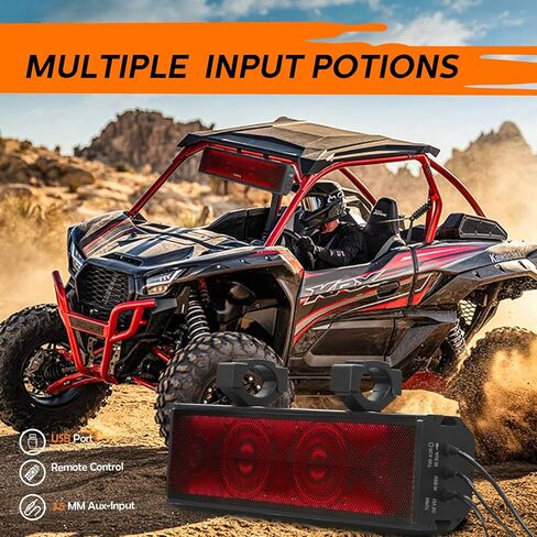 17" UTV Sound Bar Bluetooth Waterproof with RGB Lighting, Bluetooth Speaker with IP65 Waterproof, 400W Amplified Sound, Universal Mounting for ATV, Golf Cart, Polaris RZR, Can-Am in Saudi Arabia