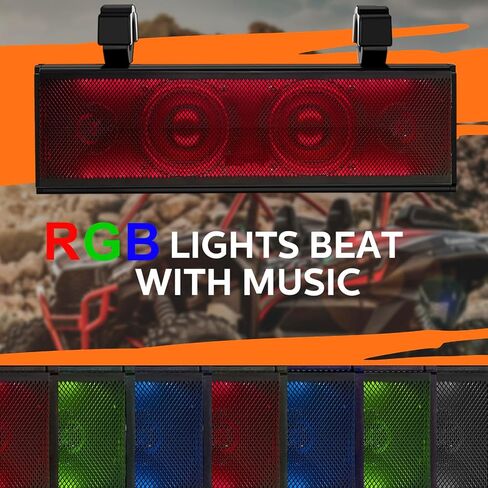 17" UTV Sound Bar Bluetooth Waterproof with RGB Lighting, Bluetooth Speaker with IP65 Waterproof, 400W Amplified Sound, Universal Mounting for ATV, Golf Cart, Polaris RZR, Can-Am in Saudi Arabia