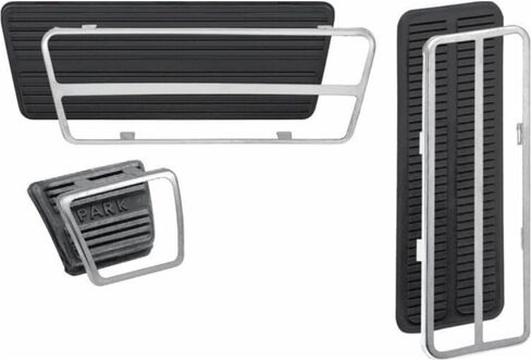 Complete Pedal Pad Kit for Chevy for Camaro for Chevelle for Chevy II for El Camino for Laguna for Malibu for Monte Carlo,for Pontiac for Firebird (Rubber Pads/Aluminum Trim) in Saudi Arabia
