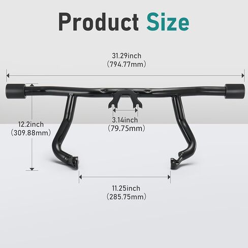 MoKitDora Flat-Out Engine Guard 1.25" Highway Crash Bar for Harley 2014-up Touring Street Electra Glide Special Road King FLHT FLHXS FLHX FLHRXS, Gloss Black in Saudi Arabia