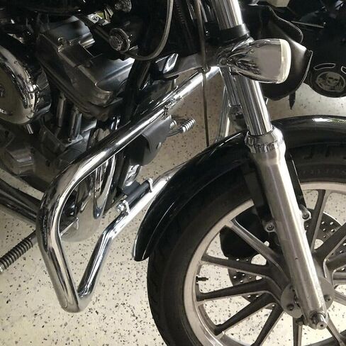 Kuafu Highway Crash Bar متوافق مع 1984-2003 Harley Sportster 883 1200 Roadster XLS Engine Guard Chrome in Saudi Arabia