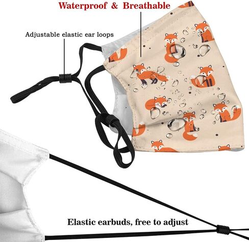 Cute Dolphins Wave Face Mask Adult Washable Reusable Pleated Anti Dust Mask with 2 Filter for Women Men Decorative in Saudi Arabia