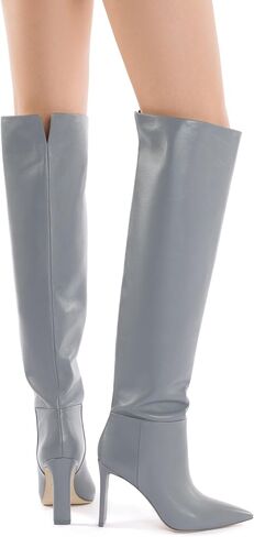 Larroudé x Jennifer Fisher Boot In Cement Grey Leather in Saudi Arabia