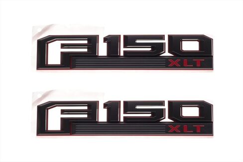 2015-2016 Ford F-150 XLT Red & Black Fender Emblem Nameplates Right Left Set OEM in Saudi Arabia