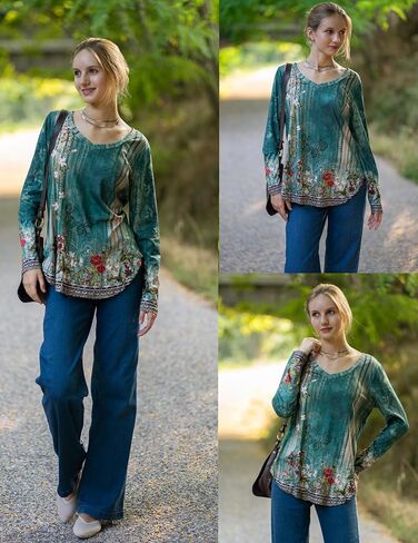 Zeagoo Long Sleeve Tops for Women Casual V Neck Shirt Loose Fall Basic Tee Dressy Work Blouses 2025 in Saudi Arabia