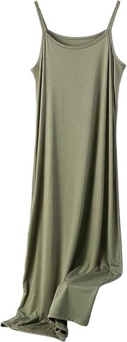 ANUFER Womens Plus Size Full Slip Petticoat for Under Dress Cami Slip Dress Soft Strappy Chemise Nightdress (S-5XL) in Saudi Arabia