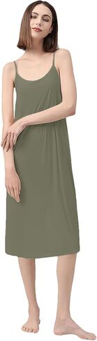 ANUFER Womens Plus Size Full Slip Petticoat for Under Dress Cami Slip Dress Soft Strappy Chemise Nightdress (S-5XL) in Saudi Arabia