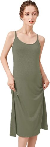 ANUFER Womens Plus Size Full Slip Petticoat for Under Dress Cami Slip Dress Soft Strappy Chemise Nightdress (S-5XL) in Saudi Arabia