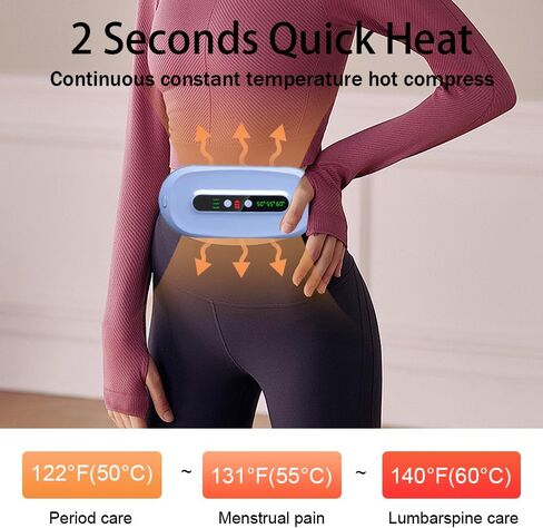 Portable Cordless Heating Pad for Period Cramps,Fast Heating Pad with 3 Heat Levels and 3 Massage Modes,Back Pain Relief Menstrual Belt for Women (Meat Color) in Saudi Arabia