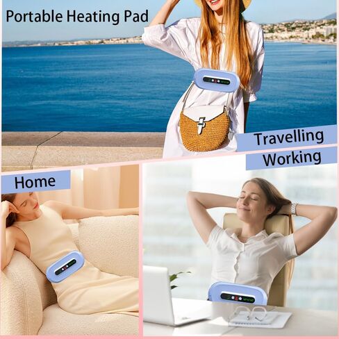 Portable Cordless Heating Pad for Period Cramps,Fast Heating Pad with 3 Heat Levels and 3 Massage Modes,Back Pain Relief Menstrual Belt for Women (Meat Color) in Saudi Arabia