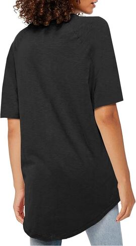 Fisoew Womens كبير القمصان T قصيرة الأكمام قمم TUNIC TUNIC CREW TIRTS SUMME in Kuwait