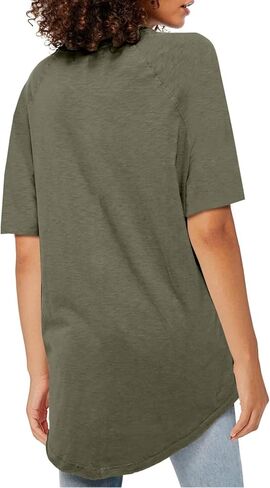 Fisoew Womens كبير القمصان T قصيرة الأكمام قمم TUNIC TUNIC CREW TIRTS SUMME in Kuwait