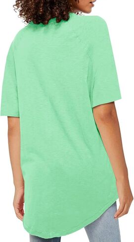 Fisoew Womens كبير القمصان T قصيرة الأكمام قمم TUNIC TUNIC CREW TIRTS SUMME in Kuwait