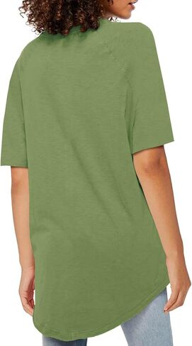 Fisoew Womens كبير القمصان T قصيرة الأكمام قمم TUNIC TUNIC CREW TIRTS SUMME in Kuwait