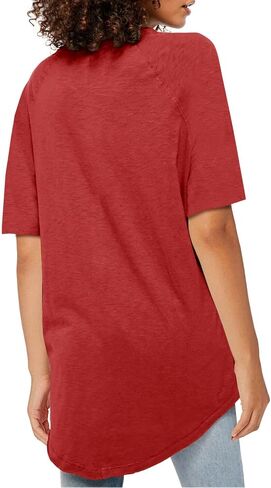 Fisoew Womens كبير القمصان T قصيرة الأكمام قمم TUNIC TUNIC CREW TIRTS SUMME in Kuwait