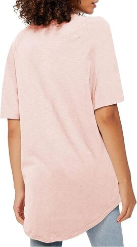 Fisoew Womens كبير القمصان T قصيرة الأكمام قمم TUNIC TUNIC CREW TIRTS SUMME in Saudi Arabia