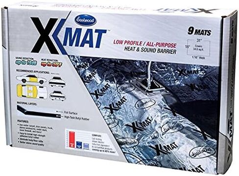 Eastwood X-Mat 9 PC 18x31 in 34.8 SQ FT Road Noise and Heat Reducer Foam Under Carpet Door Panels Inner Walls in Kuwait