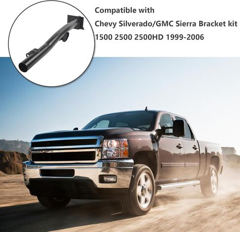 Black Steel الخلفية الخلفية الصدمة العليا Mount Crossmember طقم دعم توافق مع Chevy Silverado & GMC Sierra Bracket Kit 1500 2500 1999-2006 in Kuwait