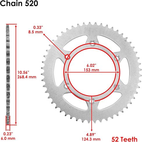 Caltric Red Drive Stain و Sprocket Kit متوافقة مع Honda CR125R 2000 2001 2003 2004 2005 2006 2007 in Saudi Arabia