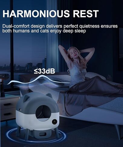 Self-Cleaning Cat Litter Box 80 Count Drawstring Cat Litter Box Liners 26" x 13", Automatic Cat Litter Box Self Cleaning, Large Smart Cat Litter Box Liners（4 Packs/80 Counts） in Kuwait