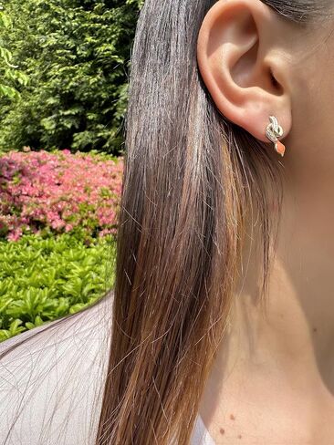 Le Vian 1/10 قيراط من الماس والبرتقالي الأقراط الأفعى للنساء في أقراط الذهب الأصفر 14K (CTTW). in Saudi Arabia