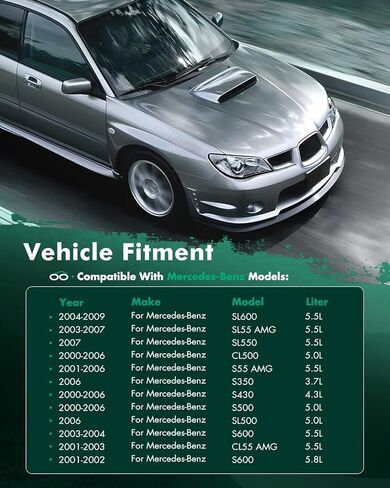 مشعاع SCITOO متوافق مع مرسيدس بنز 5.0L 2000-2006 CL500 2006 SL500 2000-2006 S500 لـ 5.5L 2001-2003 CL55 AMG 2001-2006 S55 AMG 2003-2004 S600 2007 SL550 2003-2 007 SL55 ايه ام جي CU2652 in Kuwait