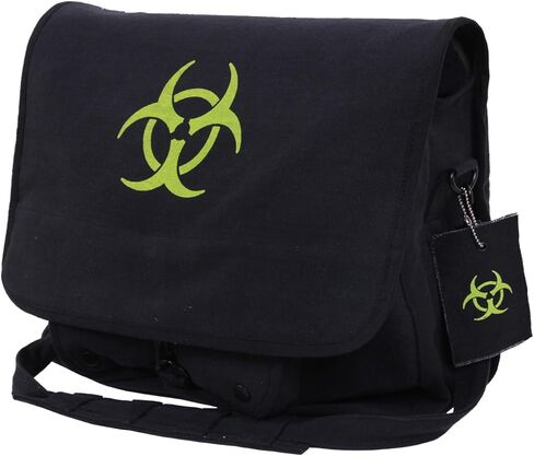 Rothco Bio-Hazard Vintage Canvas Messenger Bag ، Black in Saudi Arabia