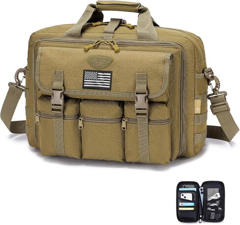Stypos Large Tactical Laptop Bag for Men,17.3 Inch Computer Bag Briefcase with Passport Wallet, Carry on Messenger Bag in Saudi Arabia