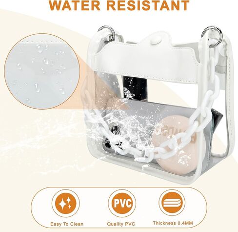 DOB SECHS Clear Crossbody Purse Bag - Clear Messenger Bag for Stadium Concerts & Sporting Events in Kuwait
