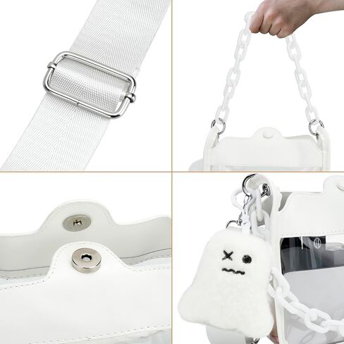 DOB SECHS Clear Crossbody Purse Bag - Clear Messenger Bag for Stadium Concerts & Sporting Events in Kuwait