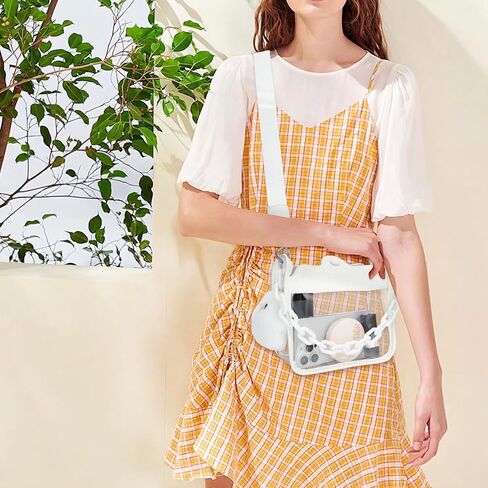 DOB SECHS Clear Crossbody Purse Bag - Clear Messenger Bag for Stadium Concerts & Sporting Events in Kuwait