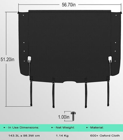 تغطية تونو متوافقة مع 2021-2025 فورد برونكو 4 أبواب ، 600D Oxford Cloth Strunk Cover Cover Cover Cover 21-25 Bronco Associory in Saudi Arabia