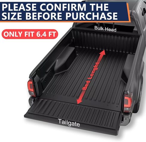 Pensun 6.4ft quad-quad-fold bed cover tonneau for 2002-2025 Dodge Ram 1500 2500 3500 بدون Ram Box ، غطاء Tonneau الأسود in Kuwait