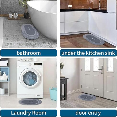 Modernized Magic Mat Bathroom, The Mat, Bath Water Absorbing Quick-Dry Bathroom Rugs(Dark Blue-a,19.6 * 31.4in) in Saudi Arabia
