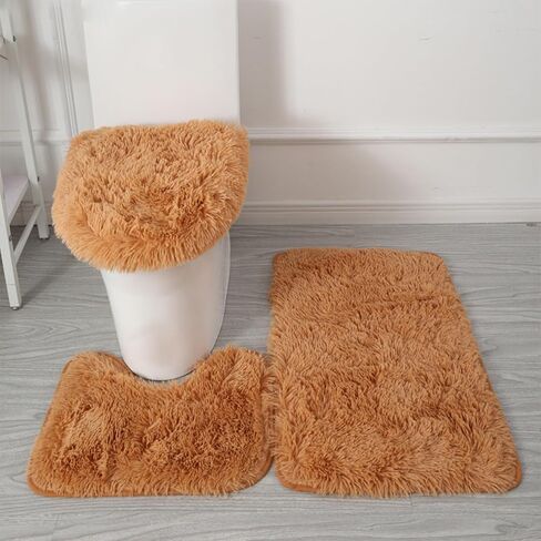 Plush Bathroom Rugs, Extra Soft and Absorbent Microfiber Bath U-Shaped Toilet Rug Area Set(Hot Pink) in Saudi Arabia