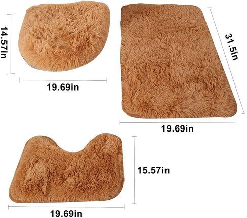 Plush Bathroom Rugs, Extra Soft and Absorbent Microfiber Bath U-Shaped Toilet Rug Area Set(Hot Pink) in Saudi Arabia