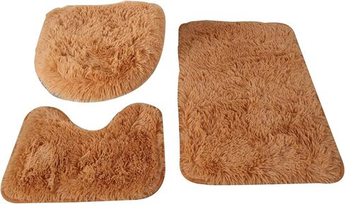 Plush Bathroom Rugs, Extra Soft and Absorbent Microfiber Bath U-Shaped Toilet Rug Area Set(Hot Pink) in Saudi Arabia