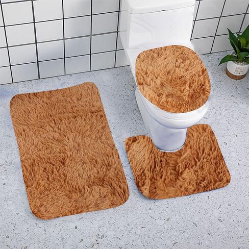 Plush Bathroom Rugs, Extra Soft and Absorbent Microfiber Bath U-Shaped Toilet Rug Area Set(Hot Pink) in Saudi Arabia