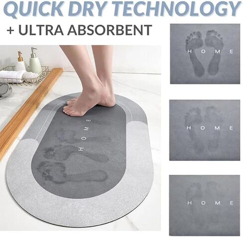 Modernized Magic Mat Bathroom, The Mat, Bath Water Absorbing Quick-Dry Bathroom Rugs(Black-b,23.6 * 35.4in) in Saudi Arabia
